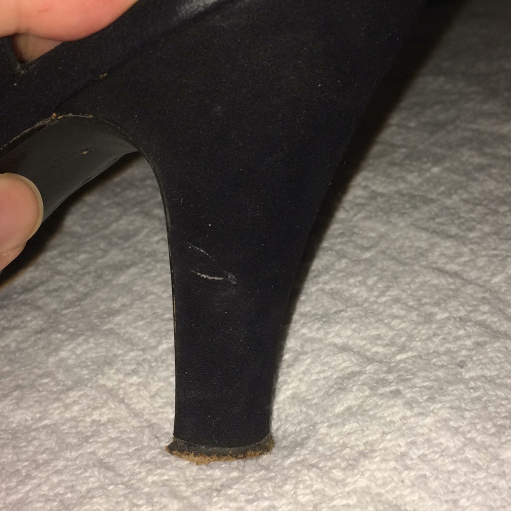 Vintage 1950s Herbert Levine beaded suede heels - Picture 8 of 8